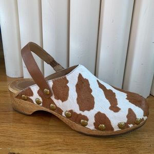 Tori burch Blythe studded calf hair clogs